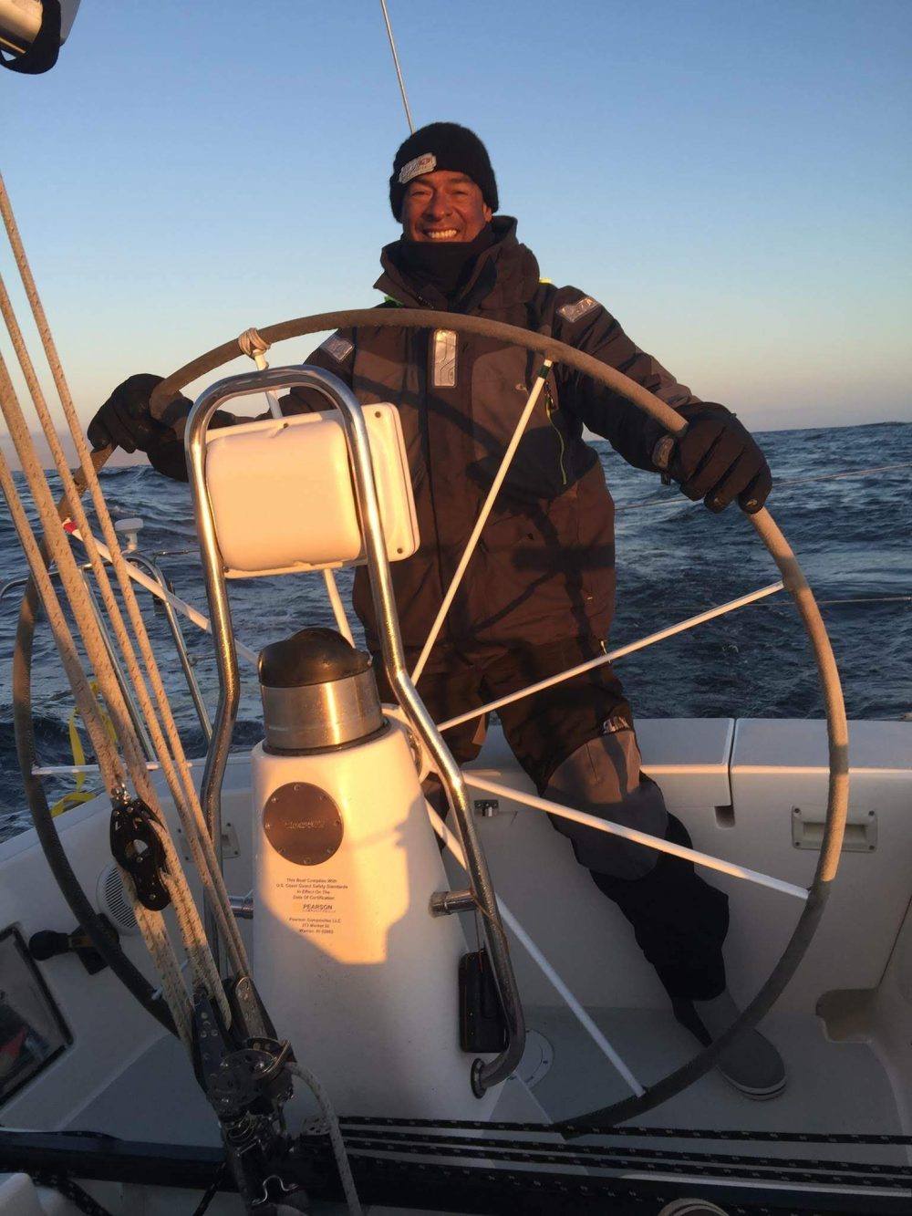 a person on a boat in the water